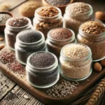 various seeds used in bath and body care products