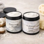 Lantern & Veil cleansing sugar scrubs with creamy exfoliating base and natural sugar crystals