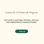 Lantern & Veil Rewards Program graphic explaining how customers can earn points and redeem rewards.